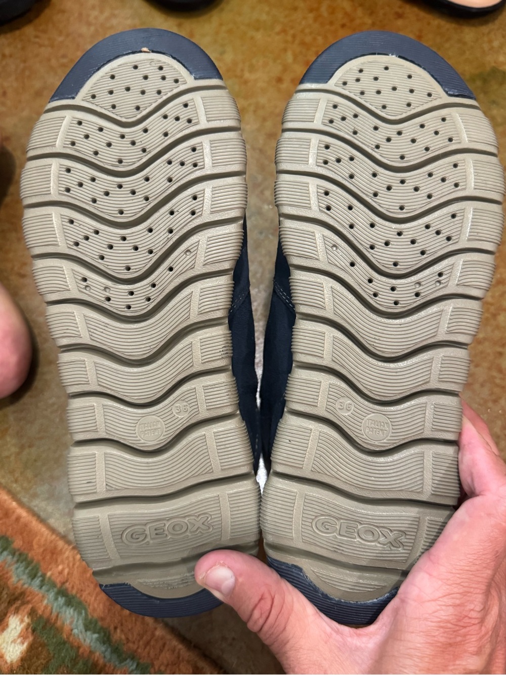 GEOX Kids Navy Suede Lace-Up Casual Shoes - Picture 6 of 7